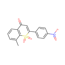 Cc1cccc2c1S(=O)(=O)C(c1ccc([N+](=O)[O-])cc1)=CC2=O ZINC000027194720