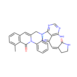 Cc1cccc2cc(Cn3nc(/C=C4/CCNC4=O)c4c(N)ncnc43)n(-c3ccccc3F)c(=O)c12 ZINC000088346002