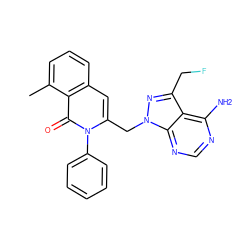 Cc1cccc2cc(Cn3nc(CF)c4c(N)ncnc43)n(-c3ccccc3)c(=O)c12 ZINC000088345975