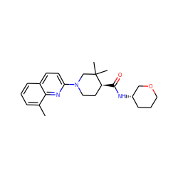 Cc1cccc2ccc(N3CC[C@H](C(=O)N[C@H]4CCCOC4)C(C)(C)C3)nc12 ZINC001772607078