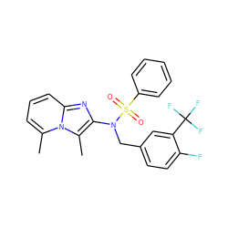 Cc1cccc2nc(N(Cc3ccc(F)c(C(F)(F)F)c3)S(=O)(=O)c3ccccc3)c(C)n12 ZINC000167641525