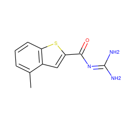 Cc1cccc2sc(C(=O)N=C(N)N)cc12 ZINC000028524558