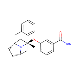 Cc1ccccc1[C@@H](C)N1[C@H]2CC[C@@H]1C[C@@H](Oc1cccc(C(N)=O)c1)C2 ZINC000101366414