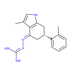 Cc1ccccc1[C@@H]1C/C(=N\N=C(N)N)c2c(C)c[nH]c2C1 ZINC000013474685