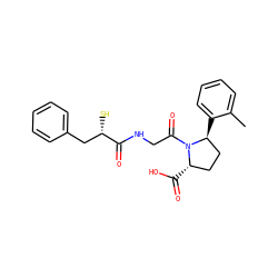 Cc1ccccc1[C@H]1CC[C@H](C(=O)O)N1C(=O)CNC(=O)[C@@H](S)Cc1ccccc1 ZINC000013756722
