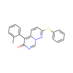 Cc1ccccc1-c1c(=O)ncn2nc(Sc3ccccc3)ccc12 ZINC000084616455