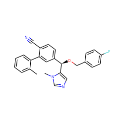 Cc1ccccc1-c1cc([C@@H](OCc2ccc(F)cc2)c2cncn2C)ccc1C#N ZINC000028349019