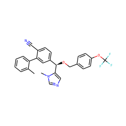 Cc1ccccc1-c1cc([C@@H](OCc2ccc(OC(F)(F)F)cc2)c2cncn2C)ccc1C#N ZINC000028338639