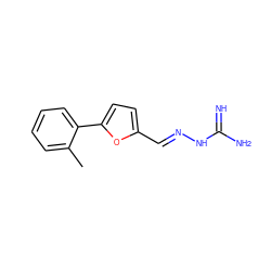 Cc1ccccc1-c1ccc(/C=N/NC(=N)N)o1 ZINC000045284117