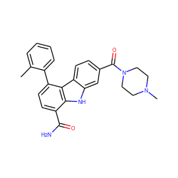 Cc1ccccc1-c1ccc(C(N)=O)c2[nH]c3cc(C(=O)N4CCN(C)CC4)ccc3c12 ZINC000473127999