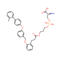 Cc1ccccc1-c1ccc(Oc2cccc(COc3ccccc3CCC(=O)OCCCO[P@](=O)(O)OC[C@H](N)C(=O)O)c2)cc1 ZINC001772653850