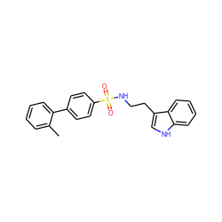 Cc1ccccc1-c1ccc(S(=O)(=O)NCCc2c[nH]c3ccccc23)cc1 ZINC000014978307