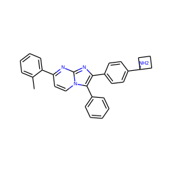 Cc1ccccc1-c1ccn2c(-c3ccccc3)c(-c3ccc(C4(N)CCC4)cc3)nc2n1 ZINC000113656335