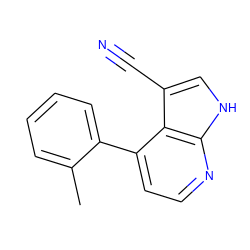 Cc1ccccc1-c1ccnc2[nH]cc(C#N)c12 ZINC001239503125