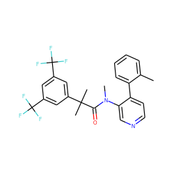 Cc1ccccc1-c1ccncc1N(C)C(=O)C(C)(C)c1cc(C(F)(F)F)cc(C(F)(F)F)c1 ZINC000001549225