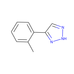 Cc1ccccc1-c1cn[nH]n1 ZINC000000027316