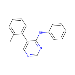 Cc1ccccc1-c1cncnc1Nc1ccccc1 ZINC000004258377