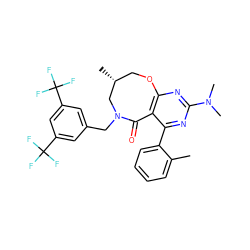 Cc1ccccc1-c1nc(N(C)C)nc2c1C(=O)N(Cc1cc(C(F)(F)F)cc(C(F)(F)F)c1)C[C@H](C)CO2 ZINC000028649420