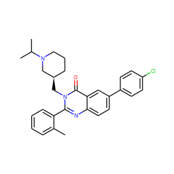 Cc1ccccc1-c1nc2ccc(-c3ccc(Cl)cc3)cc2c(=O)n1C[C@@H]1CCCN(C(C)C)C1 ZINC000028711914