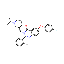 Cc1ccccc1-c1nc2ccc(Oc3ccc(F)cc3)cc2c(=O)n1C[C@@H]1CCCN(C(C)C)C1 ZINC000028711894