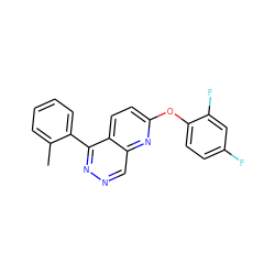 Cc1ccccc1-c1nncc2nc(Oc3ccc(F)cc3F)ccc12 ZINC000138828458