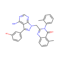 Cc1ccccc1-n1c(Cn2nc(-c3cccc(O)c3)c3c(N)ncnc32)nc2cccc(C)c2c1=O ZINC000062260316