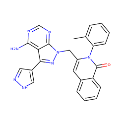 Cc1ccccc1-n1c(Cn2nc(-c3cn[nH]c3)c3c(N)ncnc32)cc2ccccc2c1=O ZINC000145973093