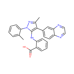 Cc1ccccc1-n1nc(C)c(-c2ccc3nccnc3c2)c1Nc1ccccc1C(=O)O ZINC000064549013