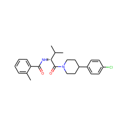 Cc1ccccc1C(=O)N[C@@H](C(=O)N1CCC(c2ccc(Cl)cc2)CC1)C(C)C ZINC000095575673