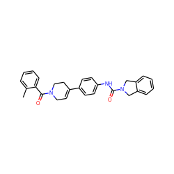 Cc1ccccc1C(=O)N1CC=C(c2ccc(NC(=O)N3Cc4ccccc4C3)cc2)CC1 ZINC000166888428