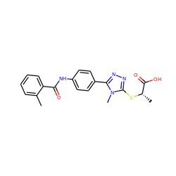 Cc1ccccc1C(=O)Nc1ccc(-c2nnc(S[C@@H](C)C(=O)O)n2C)cc1 ZINC000000713405