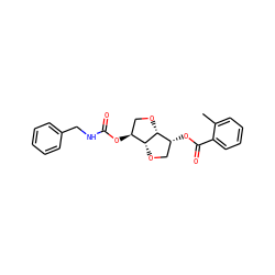 Cc1ccccc1C(=O)O[C@@H]1CO[C@@H]2[C@@H](OC(=O)NCc3ccccc3)CO[C@H]12 ZINC000045318954