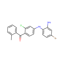 Cc1ccccc1C(=O)c1ccc(Nc2ccc(Br)cc2N)cc1Cl ZINC000001550170