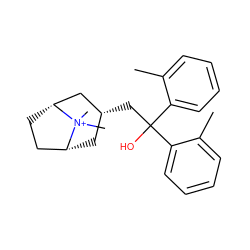 Cc1ccccc1C(O)(C[C@@H]1C[C@@H]2CC[C@H](C1)[N+]2(C)C)c1ccccc1C ZINC000103233980