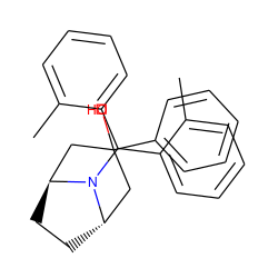 Cc1ccccc1C(c1ccccc1C)N1[C@H]2CC[C@H]1CC(O)(c1ccccc1)C2 ZINC000100259356