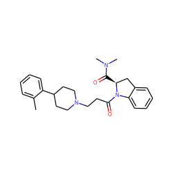 Cc1ccccc1C1CCN(CCC(=O)N2c3ccccc3C[C@@H]2C(=O)N(C)C)CC1 ZINC000084708464