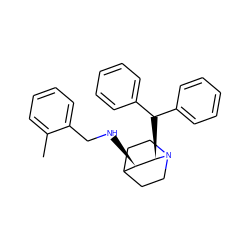 Cc1ccccc1CN[C@@H]1C2CCN(CC2)[C@@H]1C(c1ccccc1)c1ccccc1 ZINC000027641907