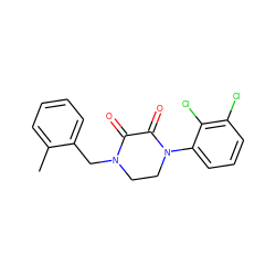 Cc1ccccc1CN1CCN(c2cccc(Cl)c2Cl)C(=O)C1=O ZINC000095565107