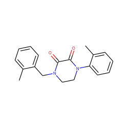 Cc1ccccc1CN1CCN(c2ccccc2C)C(=O)C1=O ZINC000095565715