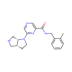 Cc1ccccc1CNC(=O)c1cncc(N2CC[C@@H]3CNC[C@@H]32)n1 ZINC000073223891