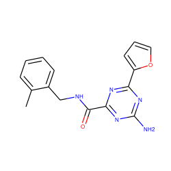 Cc1ccccc1CNC(=O)c1nc(N)nc(-c2ccco2)n1 ZINC000045350838