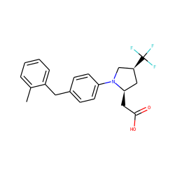 Cc1ccccc1Cc1ccc(N2C[C@@H](C(F)(F)F)C[C@H]2CC(=O)O)cc1 ZINC000068267376