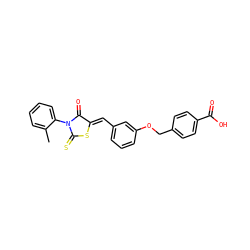 Cc1ccccc1N1C(=O)/C(=C/c2cccc(OCc3ccc(C(=O)O)cc3)c2)SC1=S ZINC000473151886