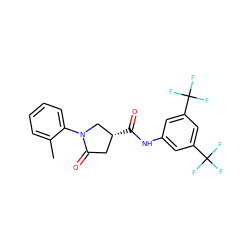 Cc1ccccc1N1C[C@H](C(=O)Nc2cc(C(F)(F)F)cc(C(F)(F)F)c2)CC1=O ZINC000220661199