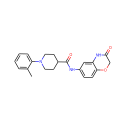 Cc1ccccc1N1CCC(C(=O)Nc2ccc3c(c2)NC(=O)CO3)CC1 ZINC000034641034