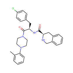 Cc1ccccc1N1CCN(C(=O)[C@@H](Cc2ccc(Cl)cc2)NC(=O)[C@H]2Cc3ccccc3CN2)CC1 ZINC000013559348