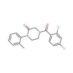 Cc1ccccc1N1CCN(C(=O)c2ccc(Cl)cc2Cl)CC1=O ZINC000059278074