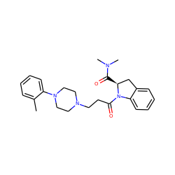 Cc1ccccc1N1CCN(CCC(=O)N2c3ccccc3C[C@@H]2C(=O)N(C)C)CC1 ZINC000084670902