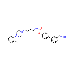 Cc1ccccc1N1CCN(CCCCNC(=O)Oc2ccc(-c3cccc(C(N)=O)c3)cc2)CC1 ZINC000223232588