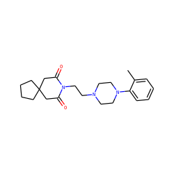 Cc1ccccc1N1CCN(CCN2C(=O)CC3(CCCC3)CC2=O)CC1 ZINC000013560118